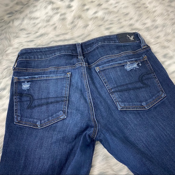 American Eagle DarkWash Ripped Jean Jegging - Picture 6 of 7